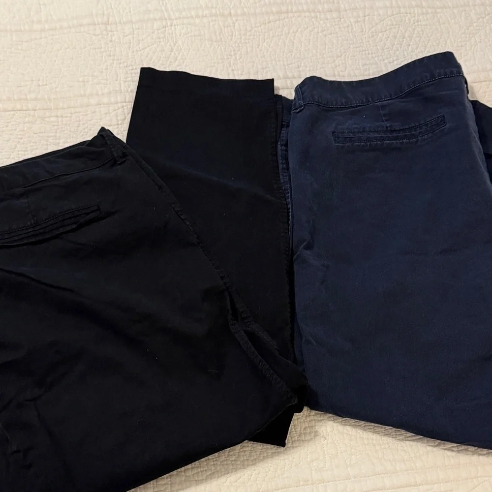 Old Navy Pixie Pants Duo - Black and Navy Pixie Chinos